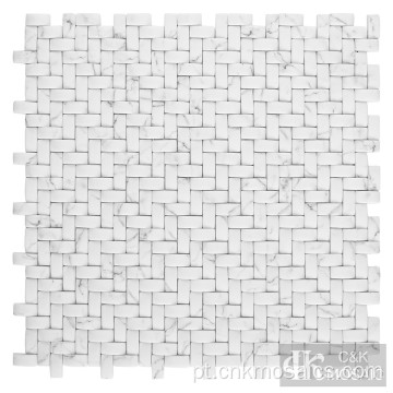 3D Waves White Glass Mosaic Tile Backsplash